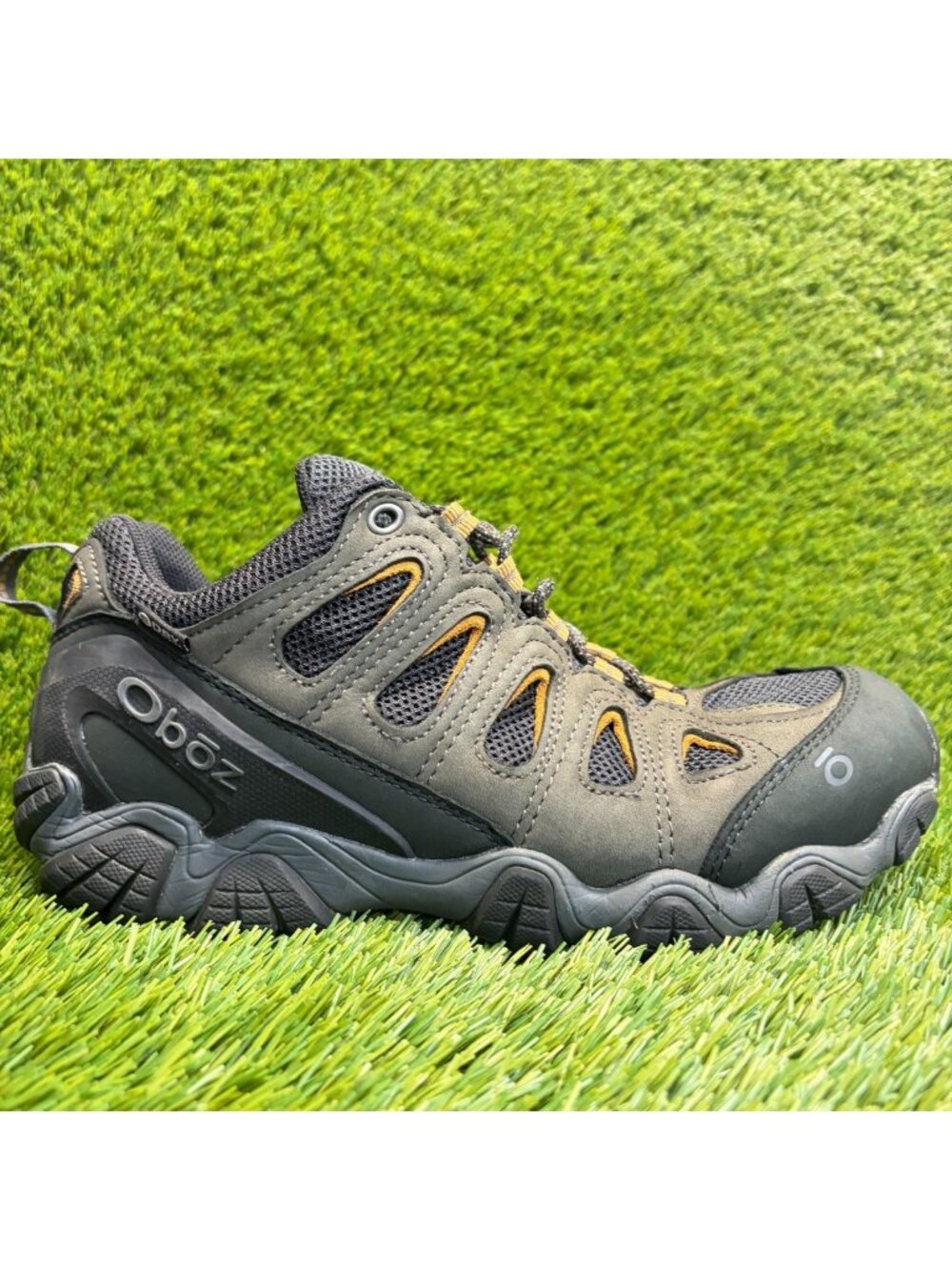 Oboz Sawtooth II Low Mens Size 9.5 Gray Olive Green Casual Outdoor Hiking Boots